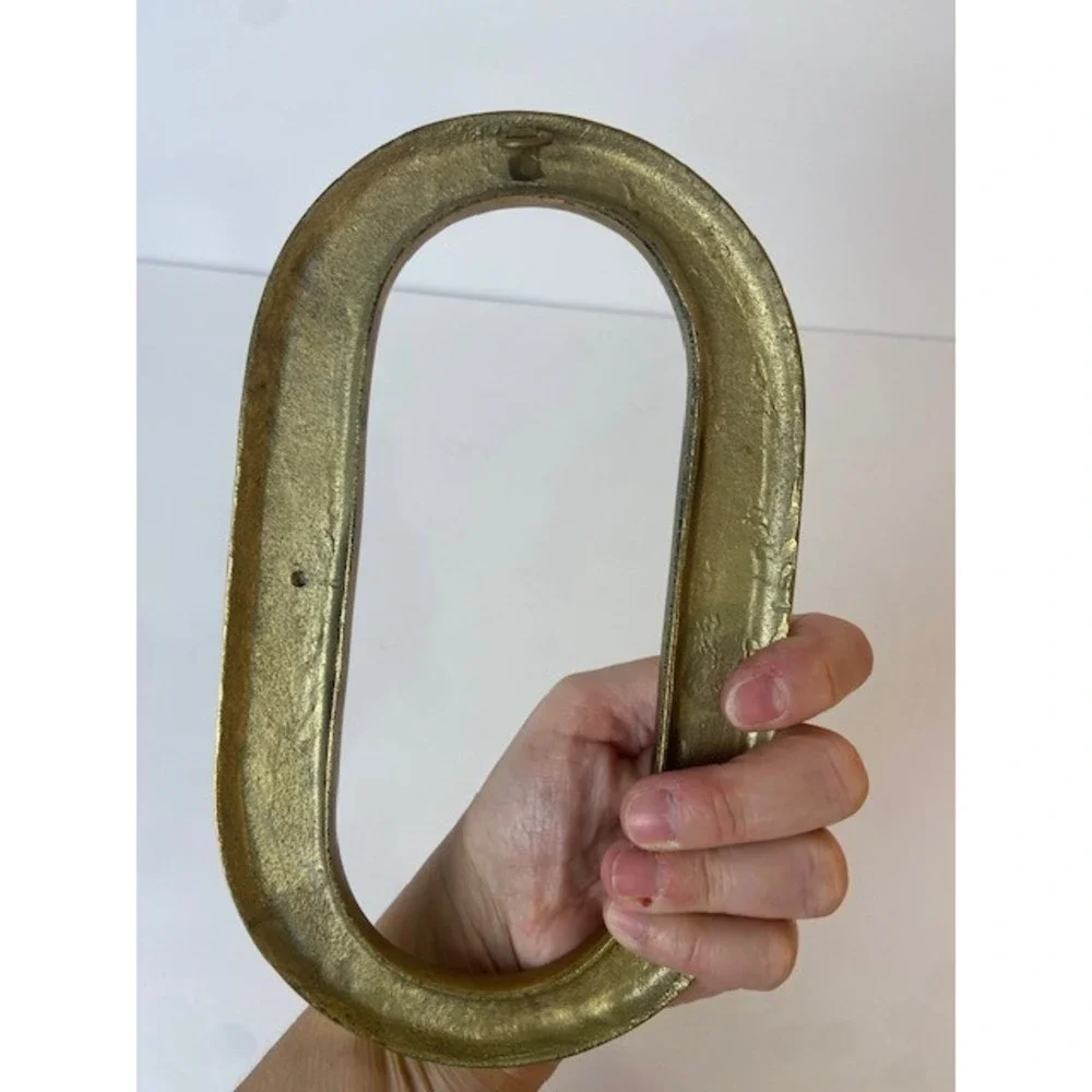 Vintage Solid Brass Letter O Number 0 Wall Hanging Plaque Gold Tone 8.5 Inch
